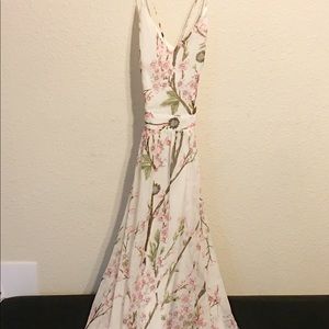White floral maxi dress